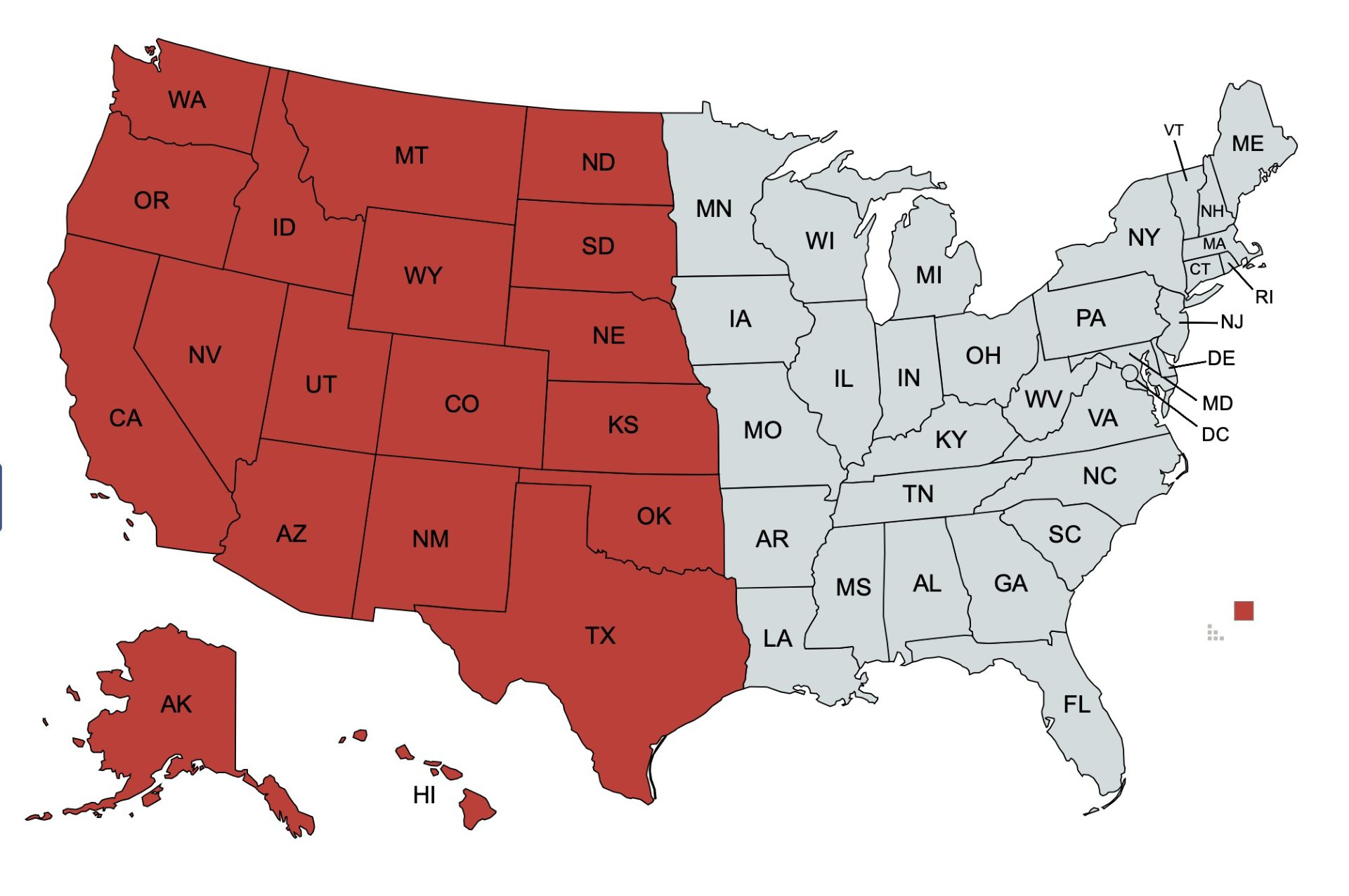 2025 Proposed Regions - US Map